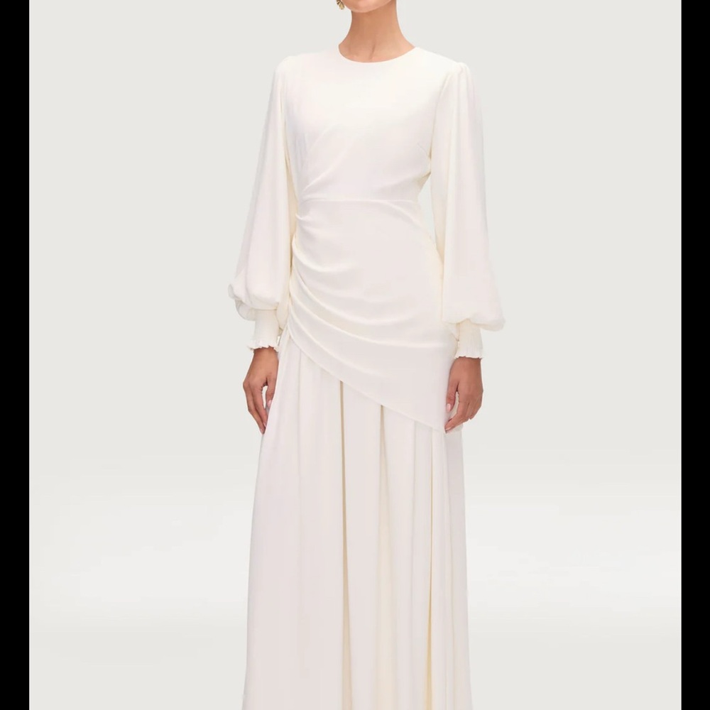 VEILED Nalla asymmetric draped maxi dress